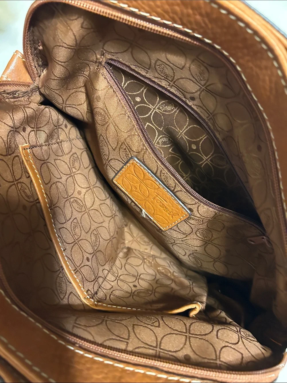 Fossil pebbled leather